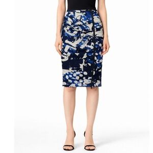 FUZZI Skirt Womens Large Black Blue Mesh Abstract Made in Italy Vintage Y2K